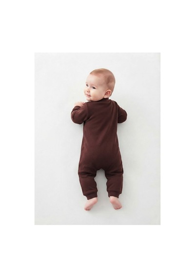 Gülerçocuk Hakim Yaka Düğmeli Soft Penye Karışımlı Yumuşak Dokulu Unisex Yeni Doğan Ve Bebek Tulumu - Günlük Rahat Mürdüm Giyim Mor