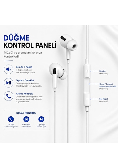 Hp-tk02 Titan Series İos Lightning Bluetooth Kablolu Kulak İçi Kulaklık - Yüksek Kaliteli Stereo Ses Mikrofonlu Ve Ergonomik Tasarımlı 1.2m İphone Uyumlu Kulaklık
