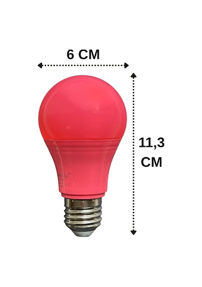 1 Adet Osaka 10w Pembe Işık E27 Duylu Kalın Duy Led Ampul
