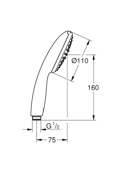 Grohe Vitalio Start 110 El Duşu, 1 Akışlı Yağmur Duşu, 110mm Yuvarlak Duş Başlığı, Kireç Önleyici Sistem, K Diğer