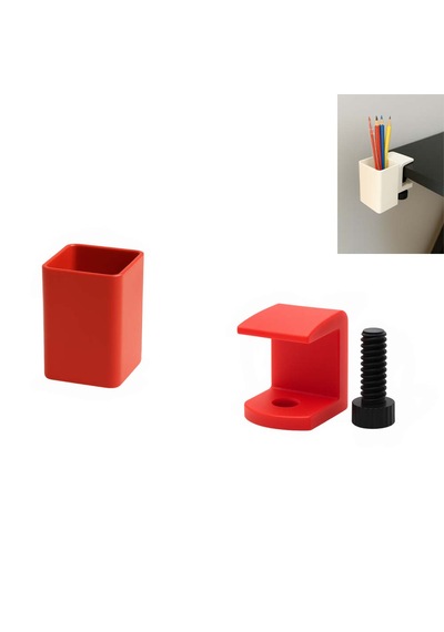 Özel 3d Baskı Kalemlik Modüler Masa Düzenleyici Tak Çıkar Düzenleyici Ebat: 8 Cm X 5 Cm X 4,8 Cm Kırmızı