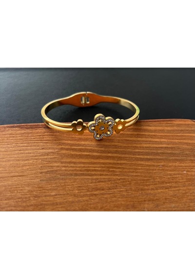 Kadın 316 L Gold Renk Paslanmaz Çelik Bileklik Altın