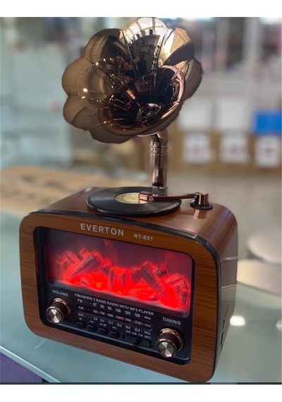 Everton Rt-651 -usb-tf-am-fm-sw-blue-connect-tws-usb Şarj Nostaljik Radyo Alev Işıklı