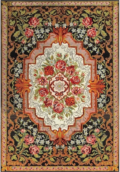 Çam Halı Anatolia 32-033 Karabağ Halısı Desenli Dokuma Tabanlı Yıkanabilir Şönil Salon Ve Oda Halısı Multi 7