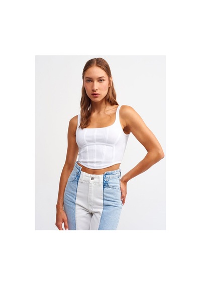 Rouge Basıc Dlv 3793 Korse Top Beyaz