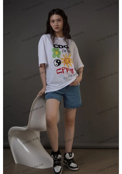 Tarzsokak Unisex Cdg I'm Ok Cpfm Beyaz Tshirt
