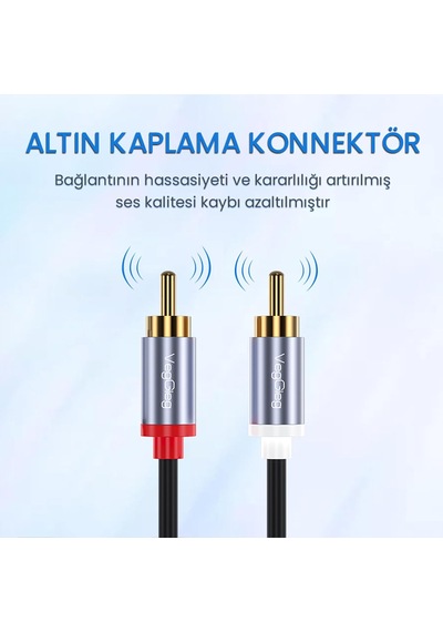 Usb Type-c To 2 Rca Ses Kablosu 1.5 Metre Belirtilmemiş
