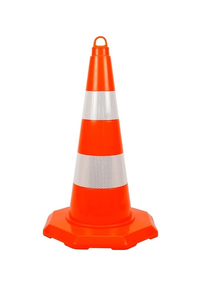 İleri Trafik Pvc Trafik Konisi 52 CM Çift Reflektifli Trafik Dubası