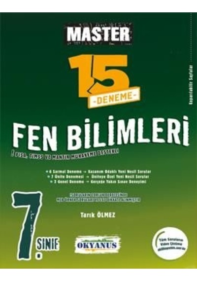 Okyanus 7.Sınıf Master Fen Bilimleri 15 Deneme