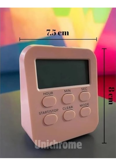 Öğrenci Ders Çalışma Saati Kronometreli Araç Saati Mutfak Bozdolabı Magnet Saat Zamanlayıcı Pembe Açık