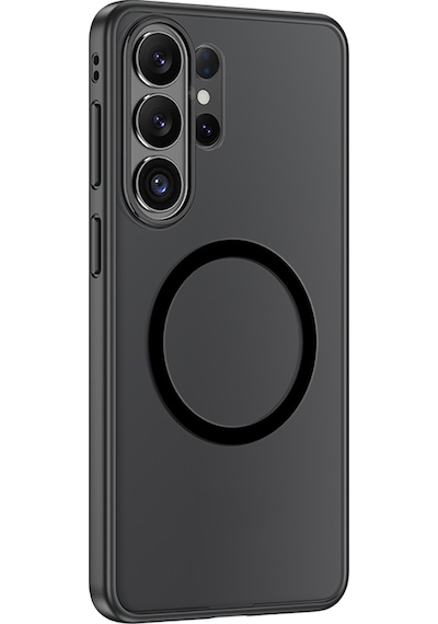 Galaxy S26 Ultra Uyumlu Kılıf M-safe Şarj Özellikli Mat Arka Yüzey Wlons Lola Kapak Siyah Siyah