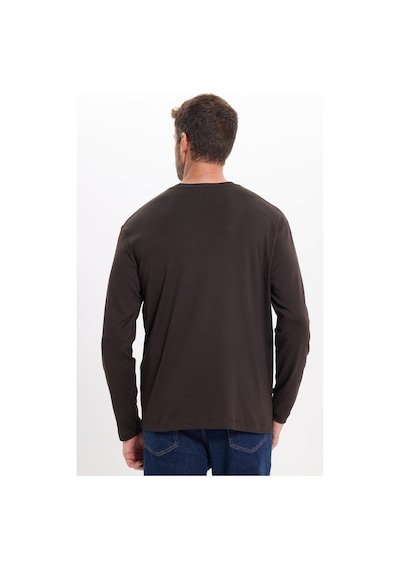 Tudors Unisex Relax Fit Rahat Kesim %100 Pamuk Uzun Kollu Bisiklet Yaka Kahverengi Basic Tişört-51284 Tudors Unisex Relax Fit Rahat Kesim %100 Pamuk Uzun Kollu Bisiklet Yaka Kahverengi Basic Tişört-51284