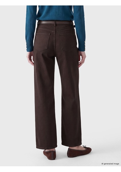 Lcwaıkıkı Classic Kahverengi Beli Kemerli Straight Fit Kadın Jean Pantolon
