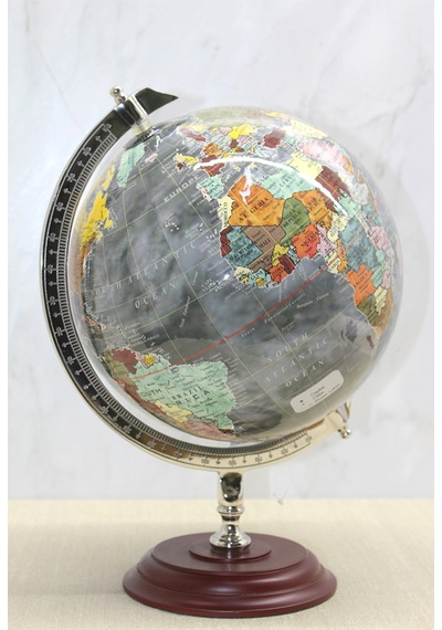 2 Adet Dekoratif Dünya Küre Masaüstü Globe Dekorasyon Ve Ev Ofis Aksesuarı Sl612-b 40x30 Cm 1