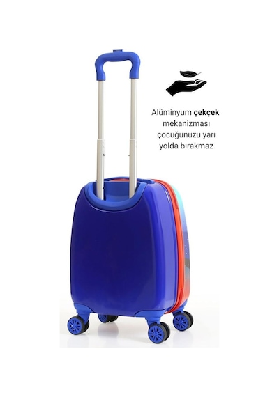 G&d Polo Suitcase Gedox Kids Mavi Kırmızı Astronot Desenli Erkek Çocuk Valizi 151 Mavi - Kırmızı