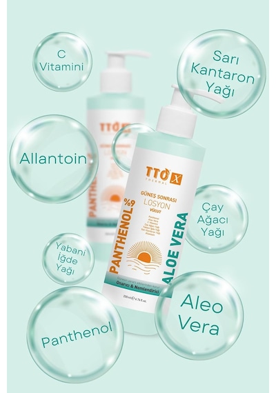 Tto X Aloe Vera Losyon Güneş Sonrası Bakım, Nemlendirici, Ferahlatıcı, Yatıştırıcı 200 Ml