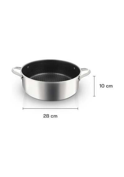 Uniqella Silver Pro Serisi 28cm Karnıyarık Tencere 5.8l Cam Kapaklı Çelik