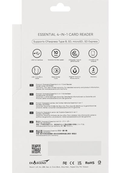 Exascend Essential 4-ın-1 Card Reader Type B, Sd, Micro Sd,sd Express