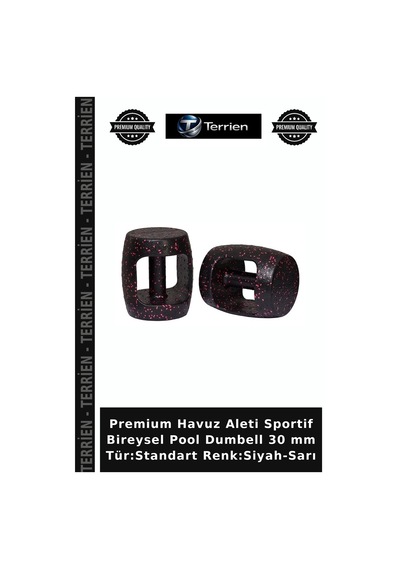 Premium Havuz Aleti Sportif Bireysel Pool Dumbell 30 Mm Tür:standart Renk:siyah-sarı Siyah - Sarı