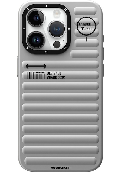 Apple Uyumlu iPhone 15 Pro Kılıf Mat Renkli Tasarım Youngkit Serisi Kapak Gümüş