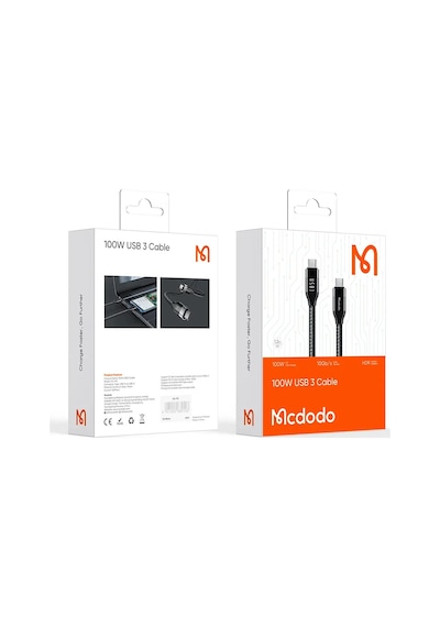 Mcdodo Ca-7132 Typec Typec Usb 3 100w Data Şarj Kablosu 1.2m - Siyah