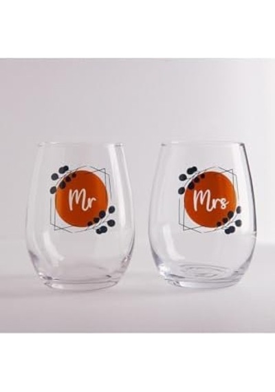 Mr & Mrs 2'li Meşrubat Bardağı Açık Kırmızı