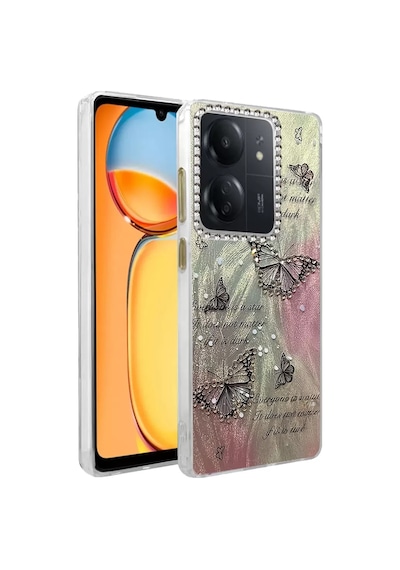 Newface Xiaomi Redmi 13c Kılıf Blade Aynalı Desenli Kapak - Desen 6 Pembe