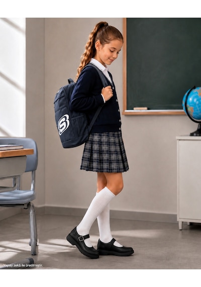 Skechers Smooth Tracks Büyük Kız Çocuk Siyah Okul Ayakkabısı 319208l Bbk