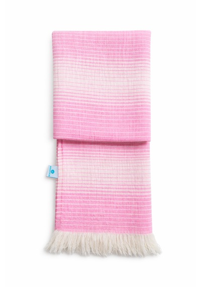 Likya Çizgili Peştemal - %100 Pamuk- 100x180- Peştemal- Plaj Havlusu- Çizgili Desen Pembe