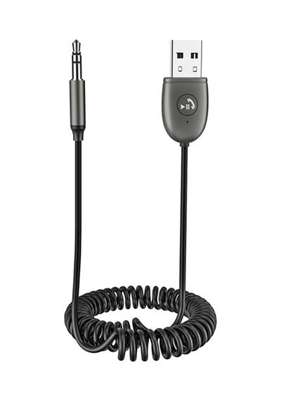 Go Des Gd-bt27 Spiral Kablo Tasarımlı Aux Bluetooth Adaptör V5.1 Siyah