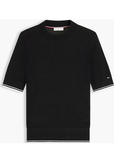 Tommy Hilfiger Lyocell Sılk C-nk Ss Swtr Kadın Siyah Kazak - Ww0ww51054