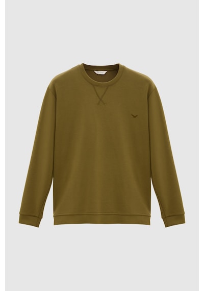 D'S Damat Ds Damat Regular Fit Haki Düz Sweatshirt 5hce26172205m H01