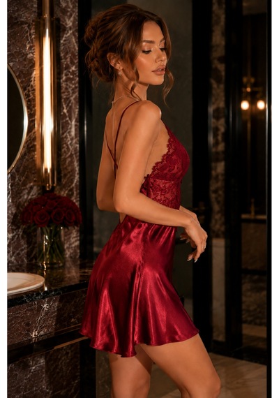 İnmera Bordo Dantel Detaylı Sırt Dekolteli Çapraz Askılı Saten Kadın Gecelik Bordo - 900251048 Bordo İnmera Bordo Dantel Detaylı Sırt Dekolteli Çapraz Askılı Saten Kadın Gecelik Bordo - 900251048 Bordo
