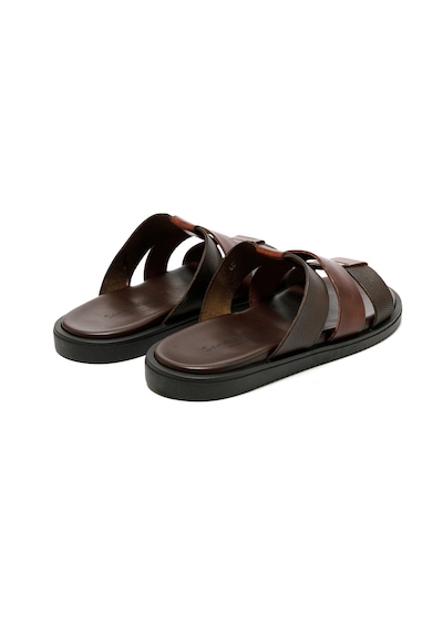 Terlik Erkek M6857 The Sandals Factory Leather Upper Dark Brown Dark Brown Koyu Kahverengi