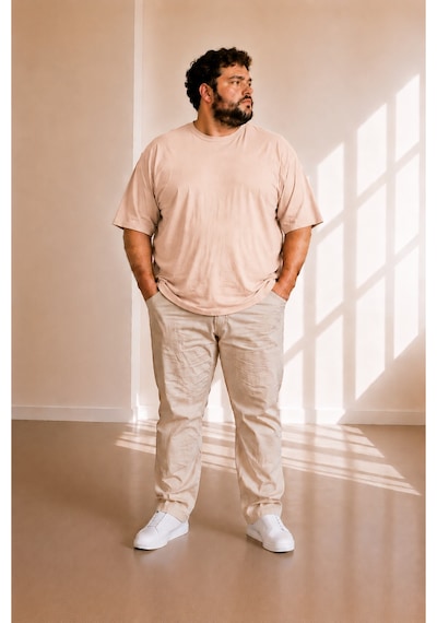 Sngl Tekstil Erkek Büyük Beden Oversize Kısa Kollu T-shirt 3xl 4xl 5xl 6xl 7xl 8xl Şampanya