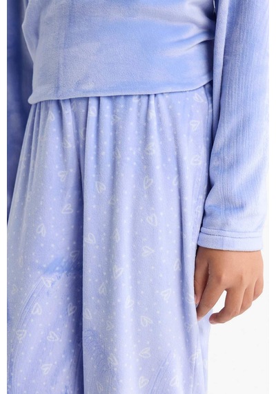 Defacto Pijama Takımı Polar Uzun Kollu Üst Uzun Alt Kız Çocuk D1068a825wnbe250 Mavi-be250