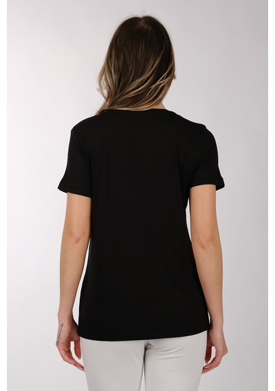Daıdo Kadın T-shirt 19y311900981 Siyah