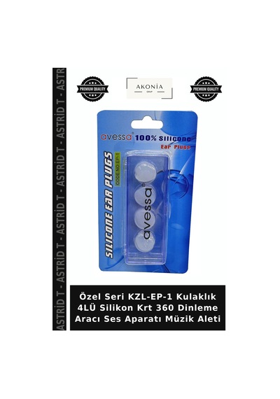 Özel Seri Kzl-ep-1 Kulaklık 4lü Silikon Krt 360 Dinleme Aracı Ses Aparatı Müzik Aleti Çok Renkli