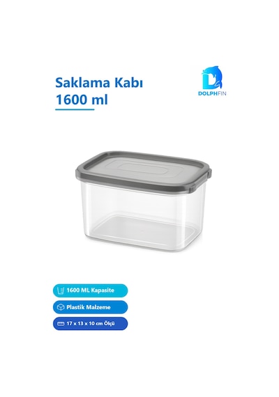 Saklama Kabı 1600 Ml Plastik 17 X 13 X 10 Cm Çok Renkli