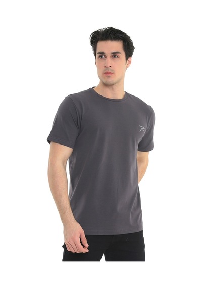 Raru Erkek %100 Pamuk T-Shirt Gravıs Antrasit (541475217)