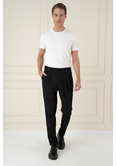 Efor P 1167 Slim Fit Siyah Spor Pantolon Siyah