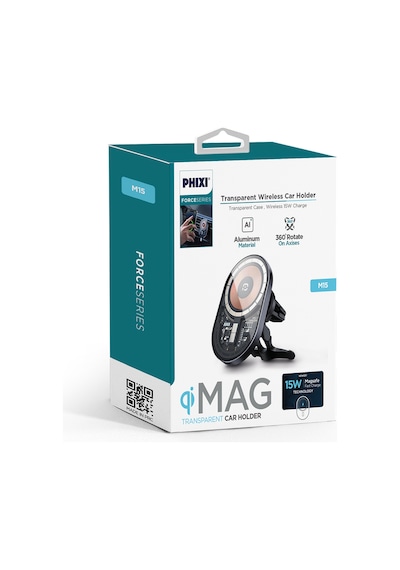 Phixi M15 Transparan Type-c Magsafe 15w Araç Şarj