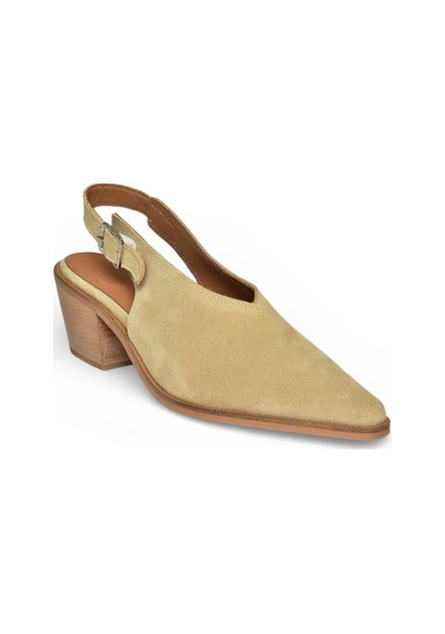 Fox Shoes Y654300202 Bej Hakiki Deri Süet Alçak Topuklu Western Ayakkabı Bej
