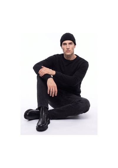 Mustang Siyah Erkek Basic Nakışlı Sweatshirt M6wm-swt1590