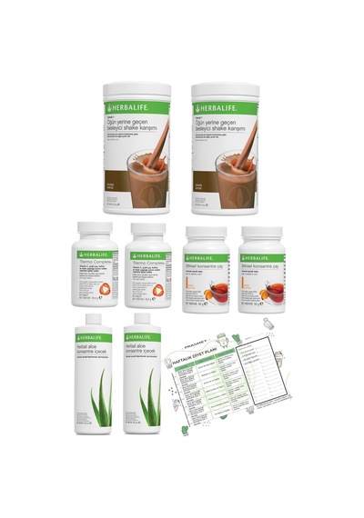 Herbalife 2'li Eko Set 2 Çikolata Shake 2 Şeftali Çay 2 Thermo 2 Aloe Vera Diyet Listesi