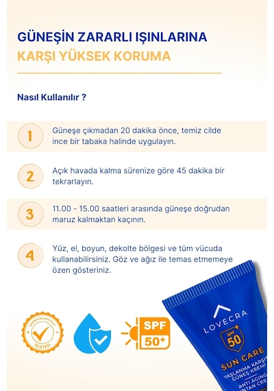 El Kremi Spf 50+ Yüksek Uva/uvb Koruma Yağsız Hızlı Emilim Güneş Kremi 50ml