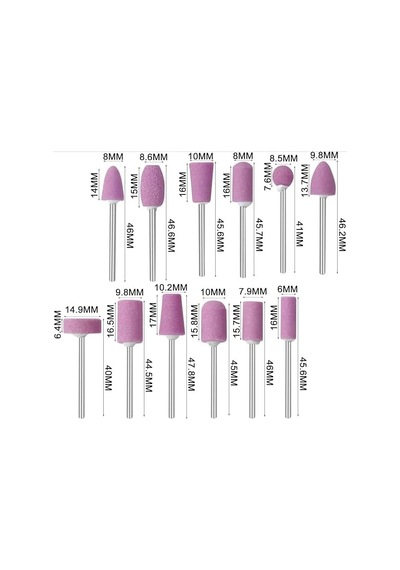 Transformacion Professional 12 Parça Protez Jel Tırnak Manikür Pedikür Freze Ucu Seti 722927