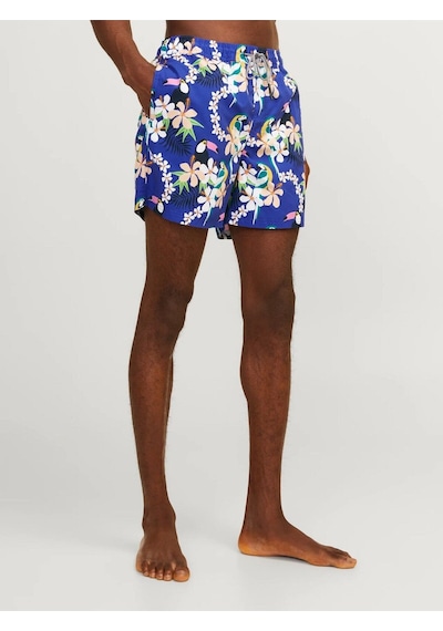 Jack & Jones Jpstfıjı Jjswım Aop Ss24 Ly Sn Erkek Bluing Deniz Şortu - 12253230