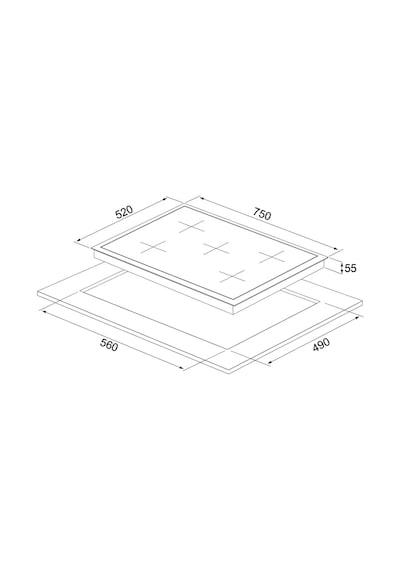 Silverline CS5365S01 75 CM Ankastre Ocak