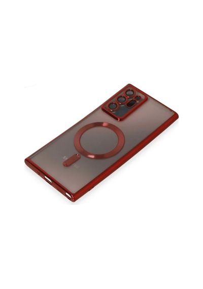 Samsung Uyumlu  Galaxy Note 20 Ultra Kılıf Kross Magneticsafe Kapak - Kırmızı 0.2M-Çok Renkli